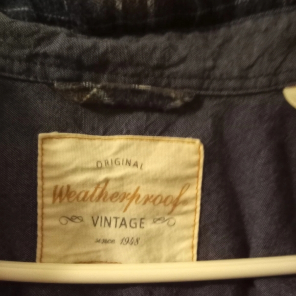 Weatherproof Vintage Long Sleeve  Plaid Flannel Shirt Blue Men's Sz XL - Picture 5 of 6